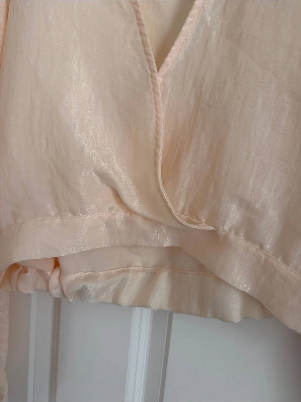 Free People Blush Draped Wrap V-Neck Blouse